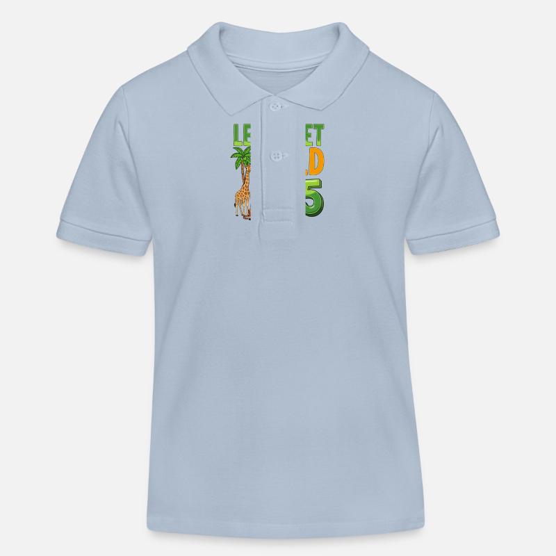 Let's Get Wild I'm 5 - Kinder Organic Poloshirt Mini Sprinter von Stanley/Stella - sky Blue