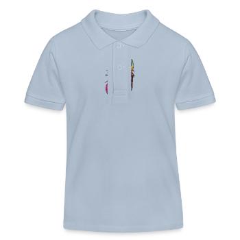Einhorn Kopf - Kinder Organic Poloshirt Mini Sprinter von Stanley/Stella - sky Blue - Vorne