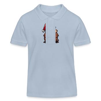 Biber Weihnachten - Kinder Organic Poloshirt Mini Sprinter von Stanley/Stella - sky Blue - Vorne