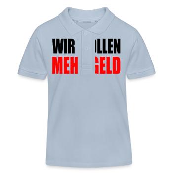 wir wollen mehr geld - Kinder Organic Poloshirt Mini Sprinter von Stanley/Stella - sky Blue - Vorne