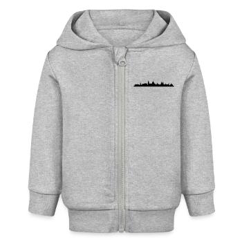 Skyline Salzburg - Baby Organic Kapuzenjacke Baby Connector von Stanley/Stella - Grau meliert - Vorne
