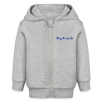 arrow - Baby Organic Zip-up Hoodie by Stanley/Stella - heather grey - Front