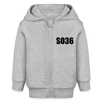 SO36 - Baby Organic Kapuzenjacke Baby Connector von Stanley/Stella - Grau meliert - Vorne