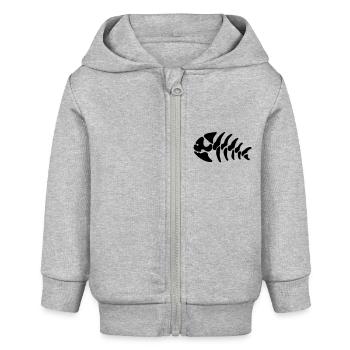 la pêche pirate - Veste à capuche bébé bio Stanley/Stella - gris chiné - Devant