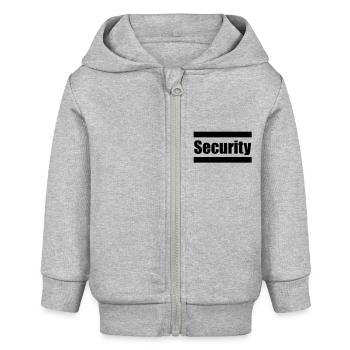 Security - Baby Organic Zip-up Hoodie by Stanley/Stella - heather grey - Front