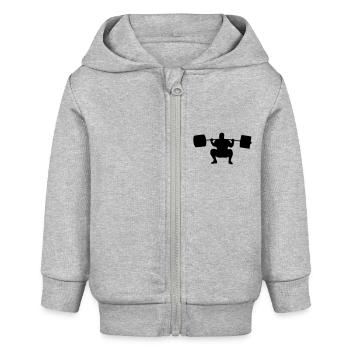 Kniebeuge tief - Baby Organic Kapuzenjacke Baby Connector von Stanley/Stella - Grau meliert - Vorne