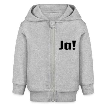 Ja! - Baby Organic Kapuzenjacke Baby Connector von Stanley/Stella - Grau meliert - Vorne