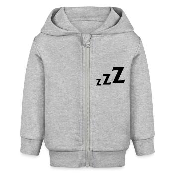 zzz - Baby Organic Zip-up Hoodie by Stanley/Stella - heather grey - Front