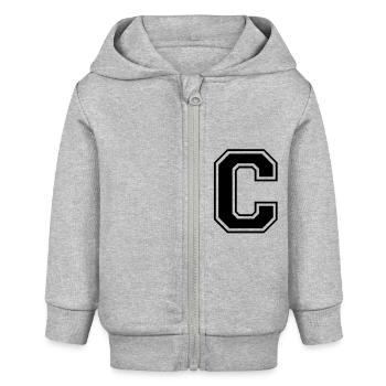 c - Baby Organic Zip-up Hoodie by Stanley/Stella - heather grey - Front