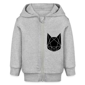 Abstrakte Katze - Baby Organic Kapuzenjacke Baby Connector von Stanley/Stella - Grau meliert - Vorne