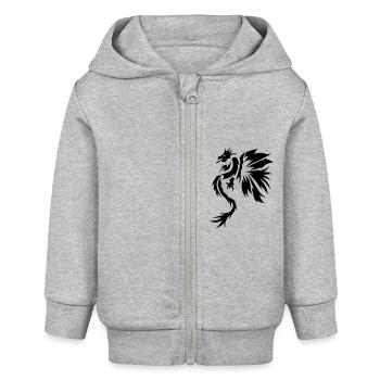 Dragon - Baby Organic Zip-up Hoodie by Stanley/Stella - heather grey - Front