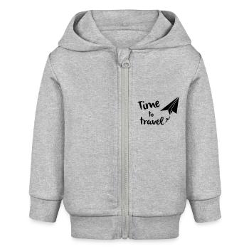 Reisezeit - Baby Organic Kapuzenjacke Baby Connector von Stanley/Stella - Grau meliert - Vorne