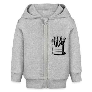 Fast Food Pommes Frites - Veste à capuche bébé bio Stanley/Stella - gris chiné - Devant