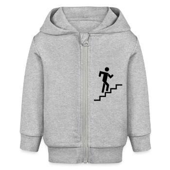 stairs runner - Veste à capuche bébé bio Stanley/Stella - gris chiné - Devant