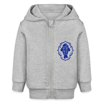 Fisch Ornament Mosaikfliese - Baby Organic Kapuzenjacke Baby Connector von Stanley/Stella - Grau meliert - Vorne