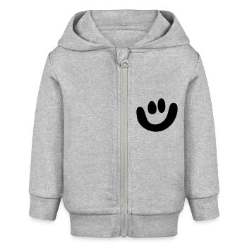 Smiley - Veste à capuche bébé bio Stanley/Stella - gris chiné - Devant