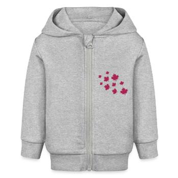 Ahornblätter - Baby Organic Kapuzenjacke Baby Connector von Stanley/Stella - Grau meliert - Vorne