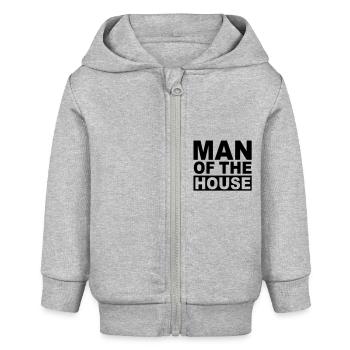 MAN OF THE HOUSE - Baby Organic Kapuzenjacke Baby Connector von Stanley/Stella - Grau meliert - Vorne