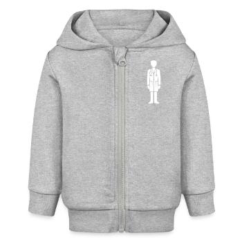 Doktor Arzt - Baby Organic Kapuzenjacke Baby Connector von Stanley/Stella - Grau meliert - Vorne