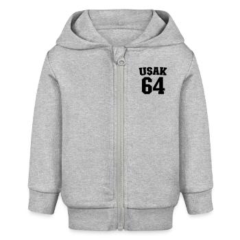 Usak 64 - Baby Organic Kapuzenjacke Baby Connector von Stanley/Stella - Grau meliert - Vorne