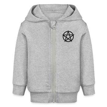 Pentagramme Wicca - Veste à capuche bébé bio Stanley/Stella - gris chiné - Devant
