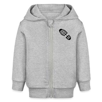 Schuh Abdruck - Baby Organic Kapuzenjacke Baby Connector von Stanley/Stella - Grau meliert - Vorne