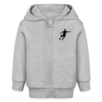 fussballer__f1 - Baby Organic Kapuzenjacke Baby Connector von Stanley/Stella - Grau meliert - Vorne