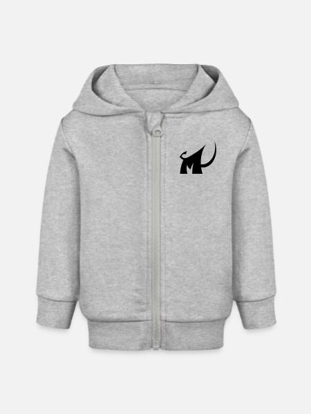 M wie Mammut - Baby Organic Kapuzenjacke Baby Connector von Stanley/Stella - Grau meliert