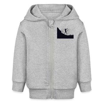 Trail Runner Cross Trail Mountain Runner - Baby Organic Zip-up Hoodie by Stanley/Stella - heather grey - Front