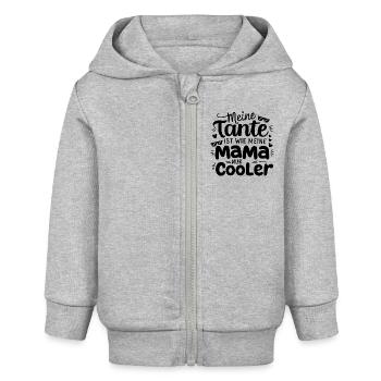 Meine Tante ist wie meine Mama nur cooler - Baby Organic Kapuzenjacke Baby Connector von Stanley/Stella - Grau meliert - Vorne