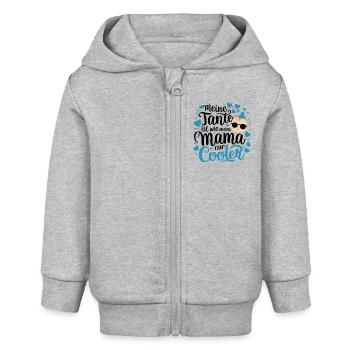 Meine Tante ist wie meine Mama nur cooler - Baby Organic Kapuzenjacke Baby Connector von Stanley/Stella - Grau meliert - Vorne