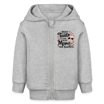 Meine Tante ist wie meine Mama nur cooler - Baby Organic Kapuzenjacke Baby Connector von Stanley/Stella - Grau meliert - Vorne
