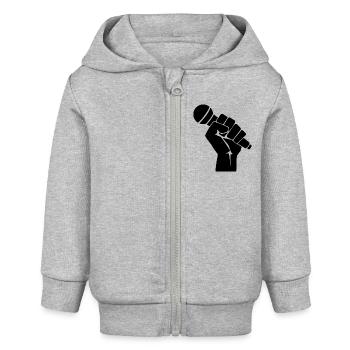RAP, RAPPER - Baby Organic Kapuzenjacke Baby Connector von Stanley/Stella - Grau meliert - Vorne