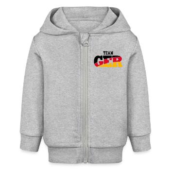 TEAM GERMANY LOGO - Baby Organic Kapuzenjacke Baby Connector von Stanley/Stella - Grau meliert - Vorne