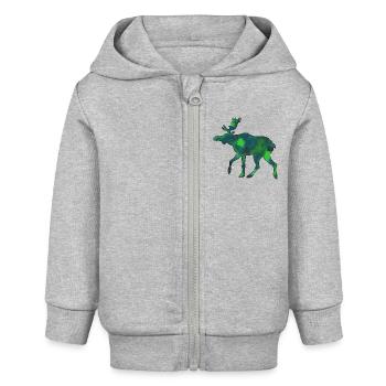 Elch Moose Skandinavien Schweden Norwegen Herbst - Baby Organic Kapuzenjacke Baby Connector von Stanley/Stella - Grau meliert - Vorne