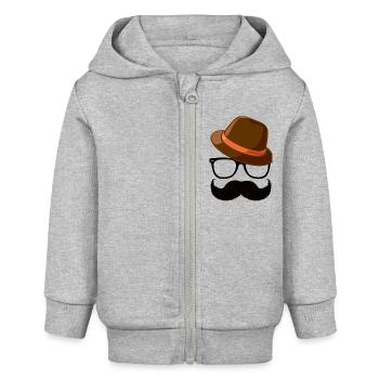 Hipster - Baby Organic Zip-up Hoodie by Stanley/Stella - heather grey - Front