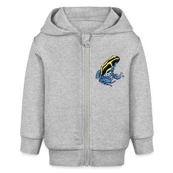 Baumsteigerfrosch Pfeilgiftfrosch PoisonDartFrog 1 - Baby Organic Kapuzenjacke Baby Connector von Stanley/Stella - Grau meliert - Vorne