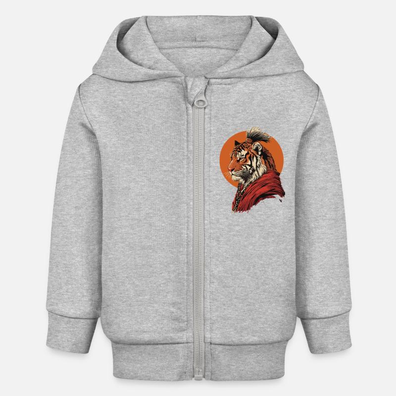 Moine Tigre - Veste à capuche bébé bio Stanley/Stella - gris chiné