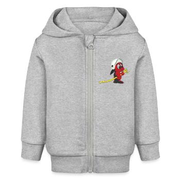 pompier - Veste à capuche bébé bio Stanley/Stella - gris chiné - Devant