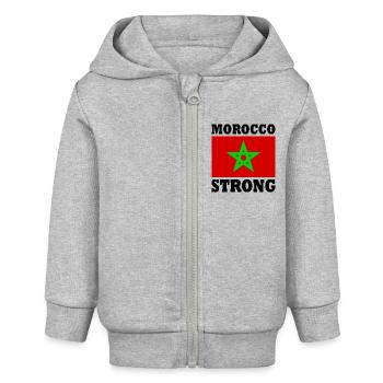 Morocco strong maroc - Veste à capuche bébé bio Stanley/Stella - gris chiné - Devant