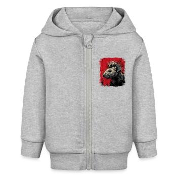 Punkrock Ratte - Baby Organic Kapuzenjacke Baby Connector von Stanley/Stella - Grau meliert - Vorne