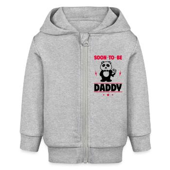 Adorable Panda: Ankündigung des baldigen Vaters - Baby Organic Kapuzenjacke Baby Connector von Stanley/Stella - Grau meliert - Vorne