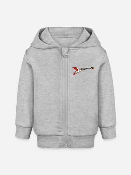 Flying V - Baby Organic Kapuzenjacke Baby Connector von Stanley/Stella - Grau meliert