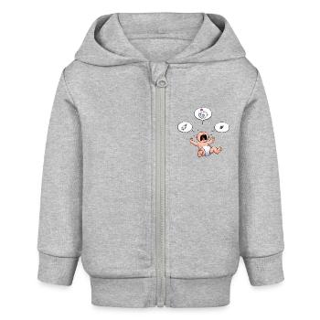 CD - Baby Kreisch Flasche Windel Schnuller Essen - - Baby Organic Kapuzenjacke Baby Connector von Stanley/Stella - Grau meliert - Vorne