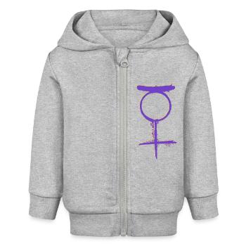 NON BINARY Status - Baby Organic Zip-up Hoodie by Stanley/Stella - heather grey - Front