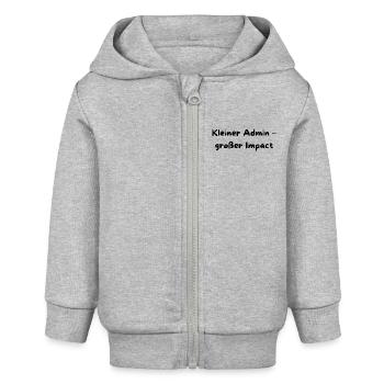 Kleiner Admin - Baby Organic Kapuzenjacke Baby Connector von Stanley/Stella - Grau meliert - Vorne
