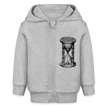 horloge montre clock time hourglass sabuhr142 - Veste à capuche bébé bio Stanley/Stella - gris chiné - Devant