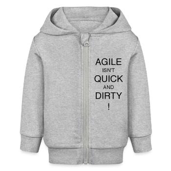 AGILE EST RAPIDE ET DIRTY! - Veste à capuche bébé bio Stanley/Stella - gris chiné - Devant