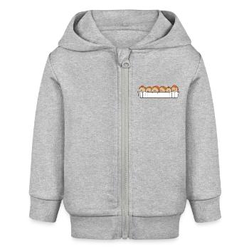 Currywurst - Baby Organic Kapuzenjacke Baby Connector von Stanley/Stella - Grau meliert - Vorne