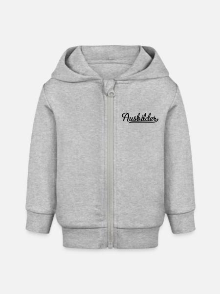 Ausbilder - Baby Organic Kapuzenjacke Baby Connector von Stanley/Stella - Grau meliert